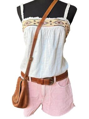 Lucky Brand Mid Rise Pink Cut- Off Denim Jean Shorts - Original Tags- Size 6/28
